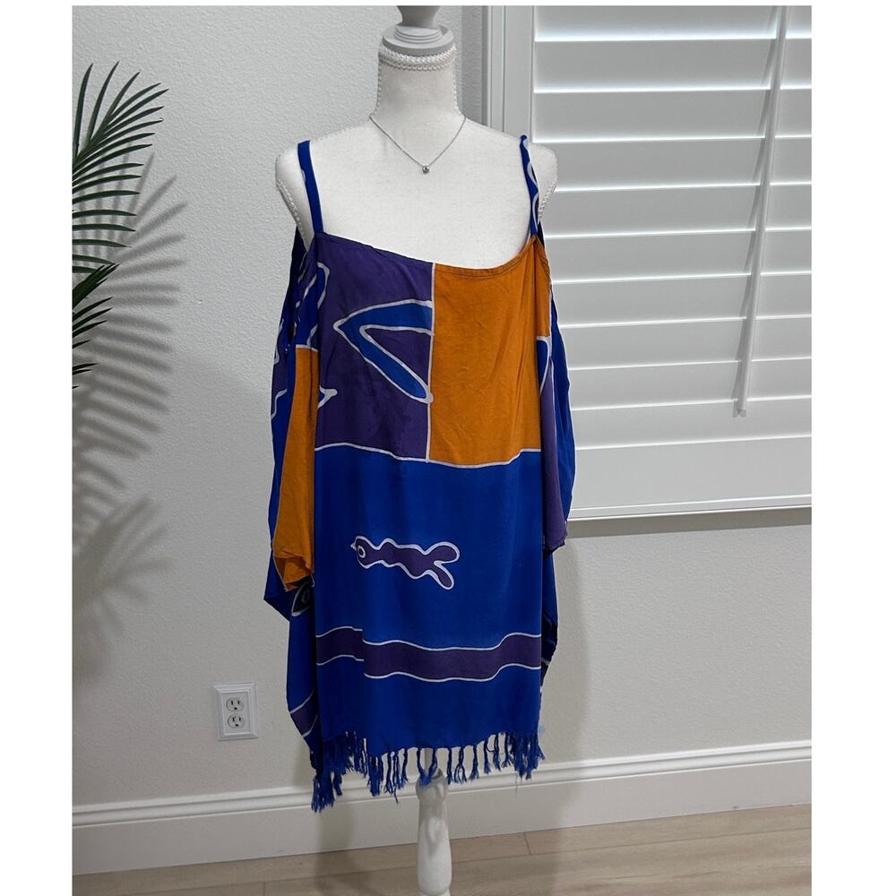 Maaji Sunlit Bloom Magnolia V Short Dress Beach Cover‑Up  XL Flowy Vacay Vibes